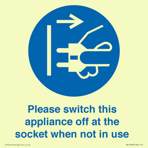 Please switch this appliance off at the socket when not in use